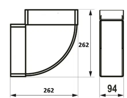 Franke Колено КГП 90х220 горизонтальное пластик (112.0757.821)